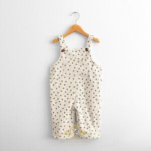 NWT Cute Girls Corduroy Overalls Dungarees Romper Pants Relax Fit Floral 2T